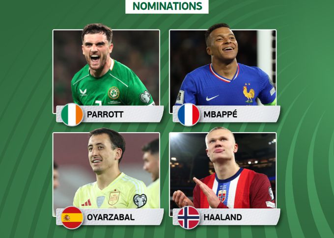 Đề cử cầu thủ xuất sắc nhất vòng 9 vòng sơ loại châu Âu thế giới: Mbappé và Haaland lọt danh sách